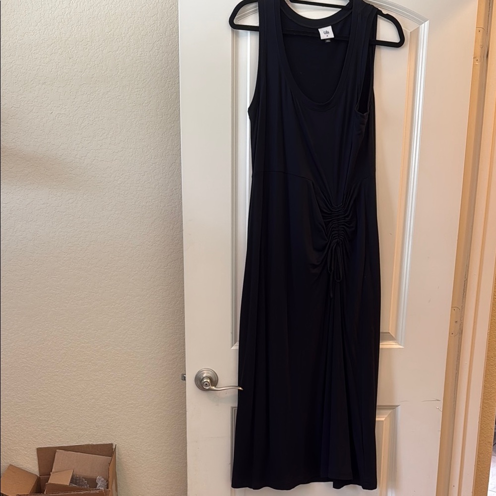 CAbi Black Scoop Neck Sleeveless Midi Sundress